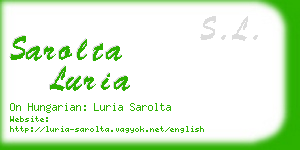 sarolta luria business card